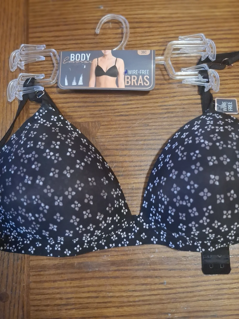 Black Floral Wire Free Bra